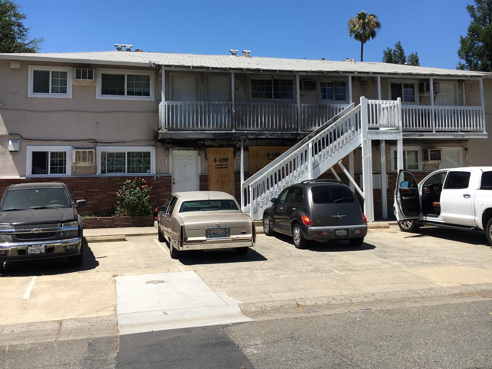 3701 Morse Ave, a six-unit Sacramento multifamily property with fire damage and boarded units, as acquired by Dottco before its full rehabilitation