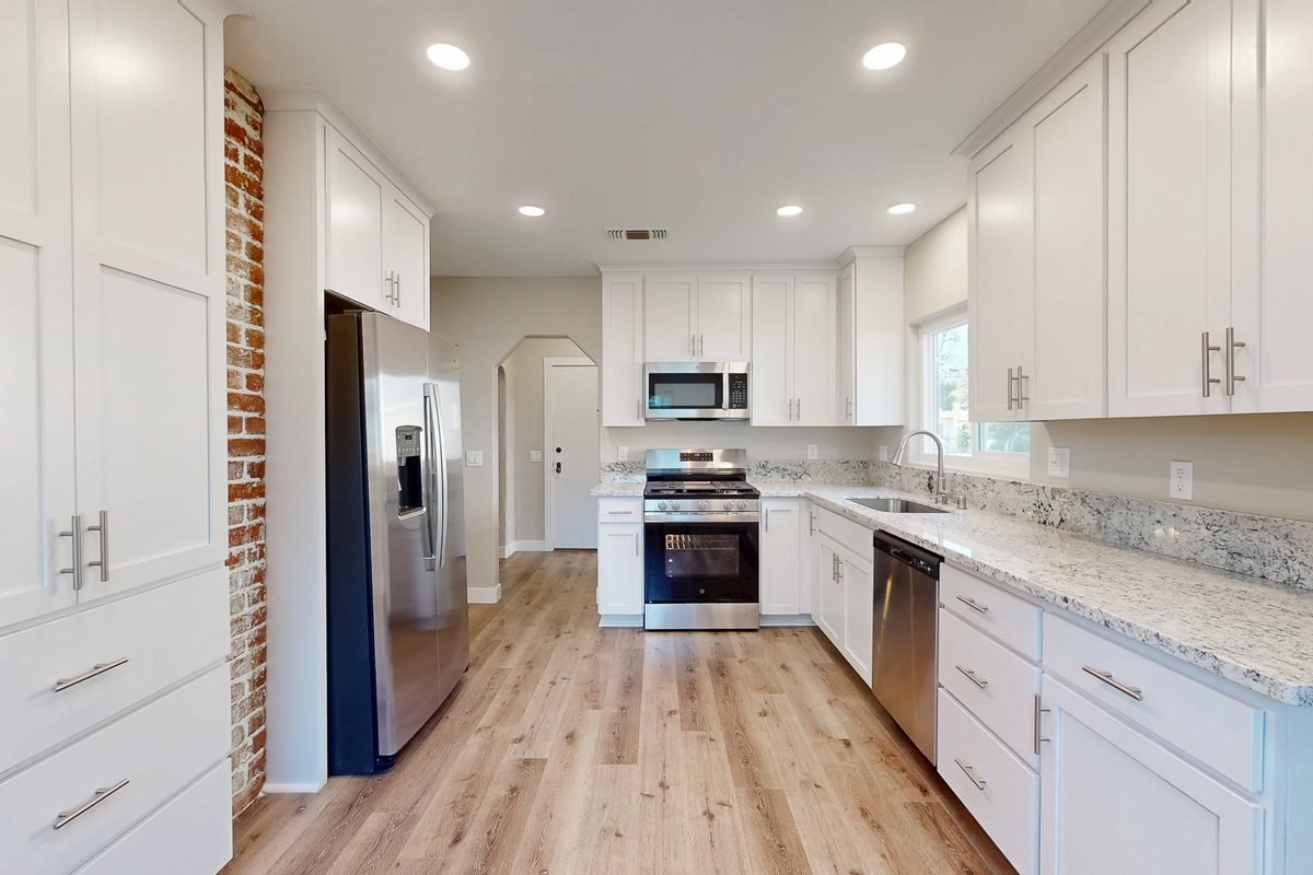 Olive Street kitchen after rehabilitation